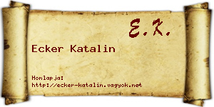 Ecker Katalin névjegykártya