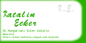 katalin ecker business card